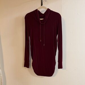 Isabel Maternity by Ingrid & Isabel Burgundy Long Sleeve Hooded Maternity Top